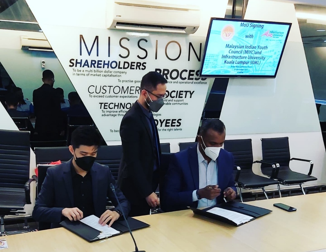 IUKL SIGNED A MOU WITH THE MALAYSIAN INDIAN YOUTH COUNCIL (MIYC)